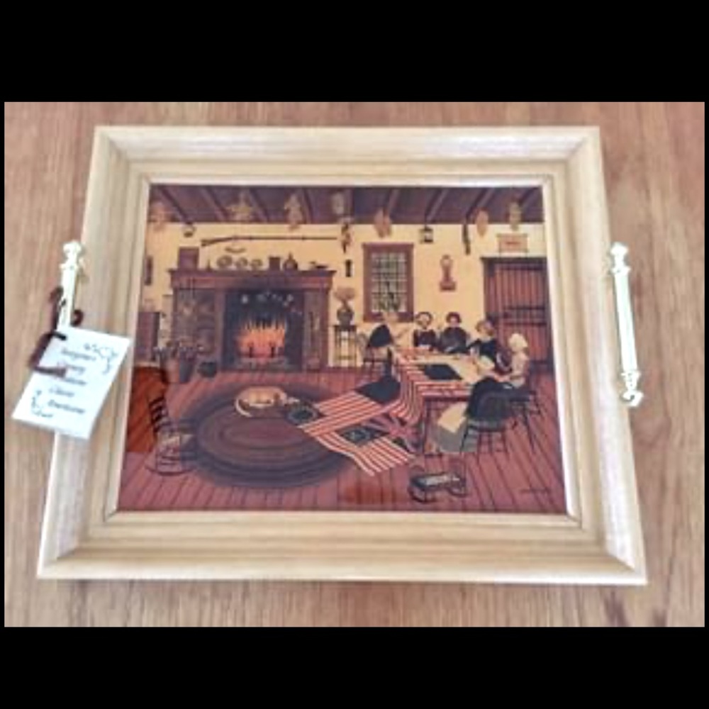 Wysocki decorative serving tray “Quiltmakers”
